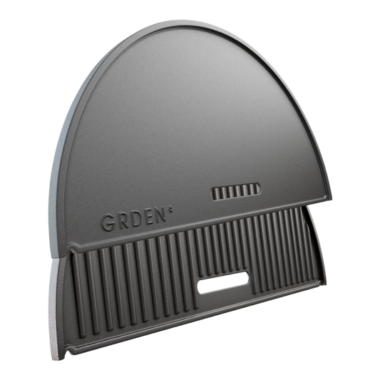 GRDEN Half Moon Cast Iron Reversible Griddle