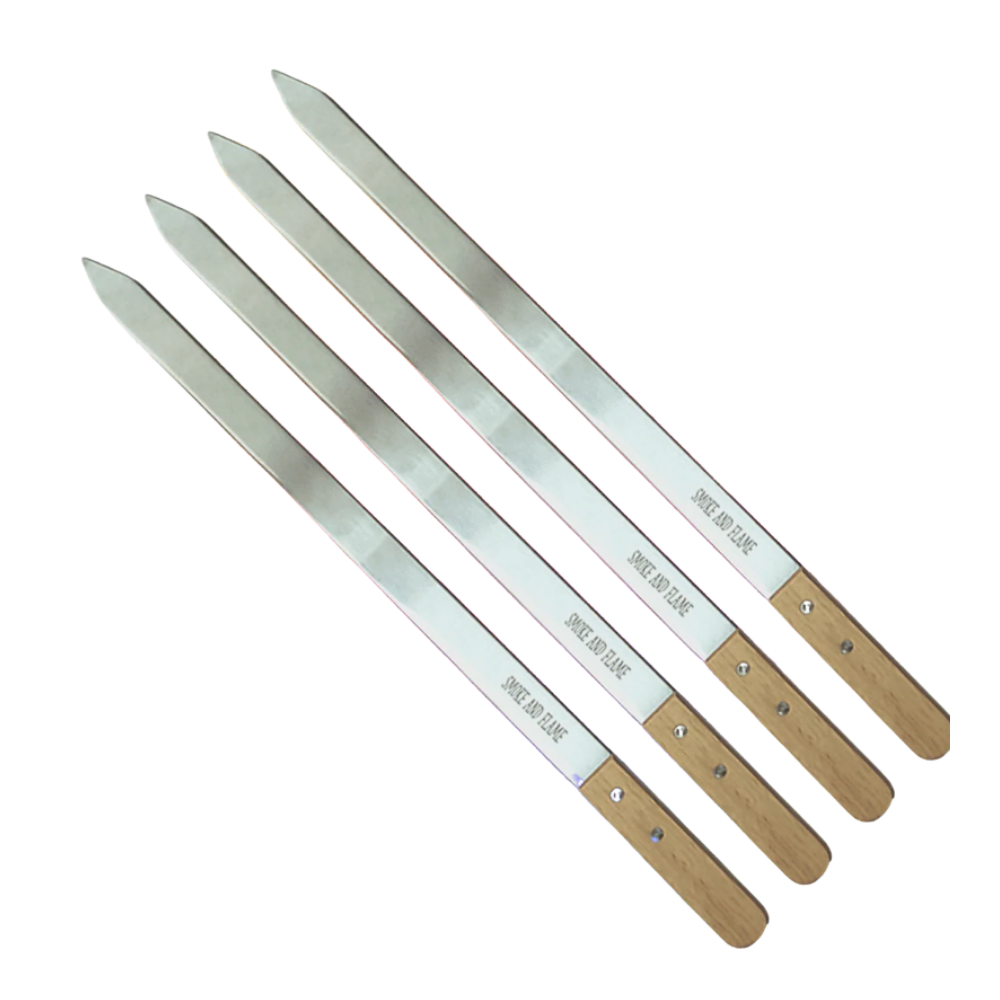Smoke & Flame Set of 4 Extra Wide Skewers