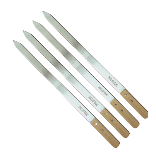 Smoke & Flame Set of 4 Extra Wide Skewers