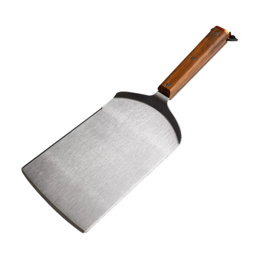 Traeger XXL BBQ spatula with a wooden handle