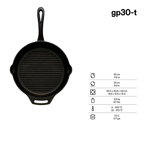Petromax Cast Iron Grill Fire Skillet - GP30