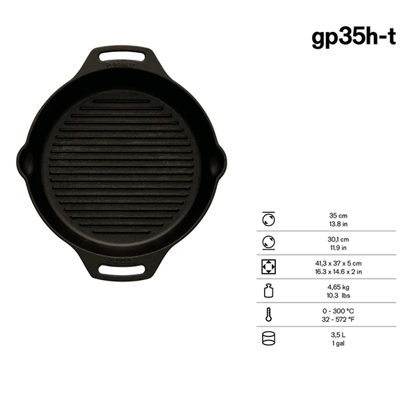Petromax Cast Iron Grill Fire Skillet with Two Handles