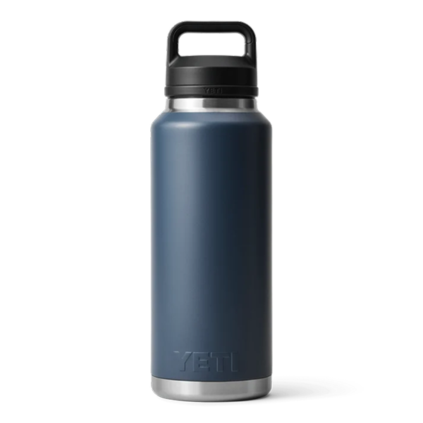 Navy YETI Rambler 46 oz bottle with Chug Cap