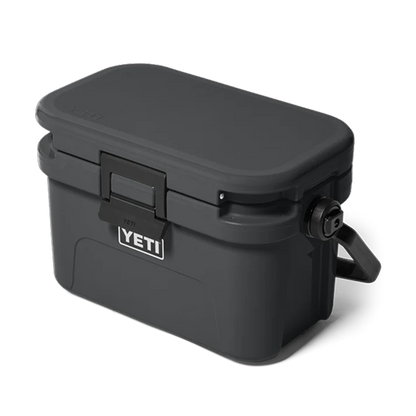 Charcoal YETI Roadie 8 cool box with the lid closed