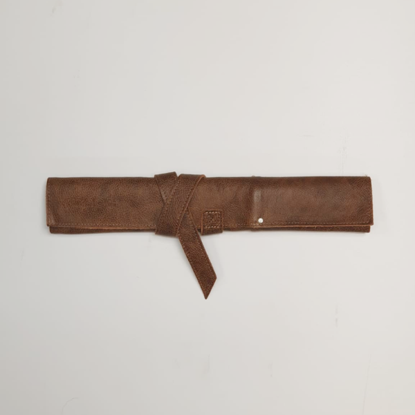 Buckle & Hide Knife Roll - 4 Piece - Tan