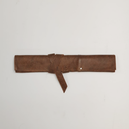 Buckle & Hide Knife Roll - 4 Piece - Tan