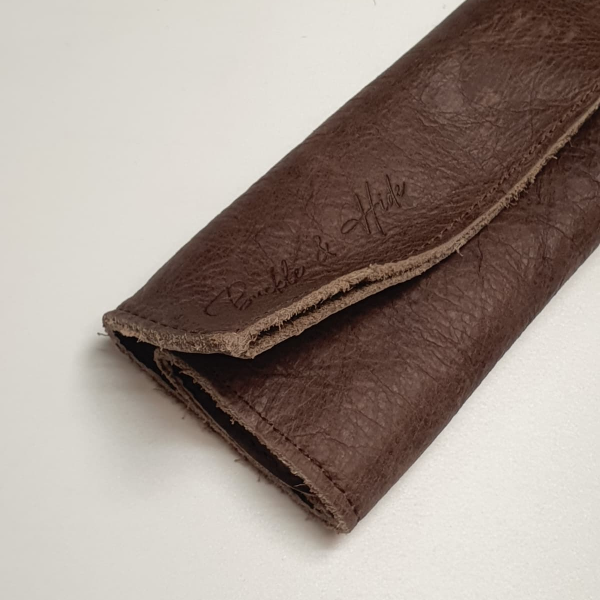 Buckle & Hide Knife Roll - 4 Piece - Brown