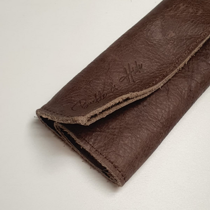 Buckle & Hide Knife Roll - 4 Piece - Brown