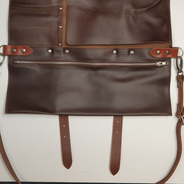 Buckle & Hide Knife Roll - 12 Piece - Dark Brown